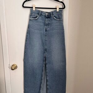 Zara Blue Maxi Denim Skirt